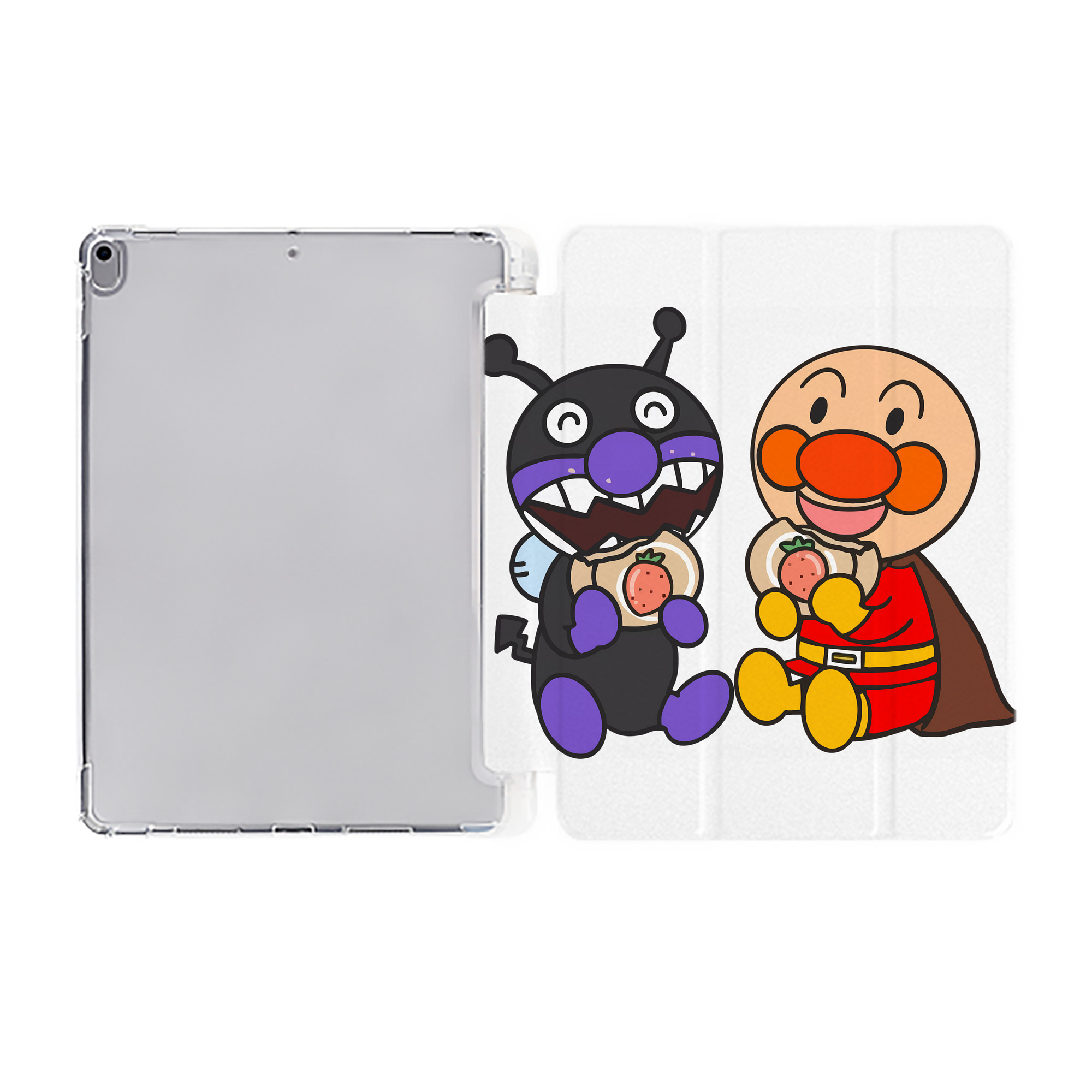 （画像用） アンパンマン Anpanman IPad ケース ペン収納付き 三つ折りスタンド PUレザー×シリコン 対応機種9.5/10.5/10.9インチ